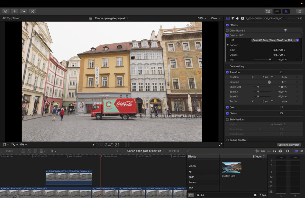 Canon R6 V and open gate video - special LUTs in Prague