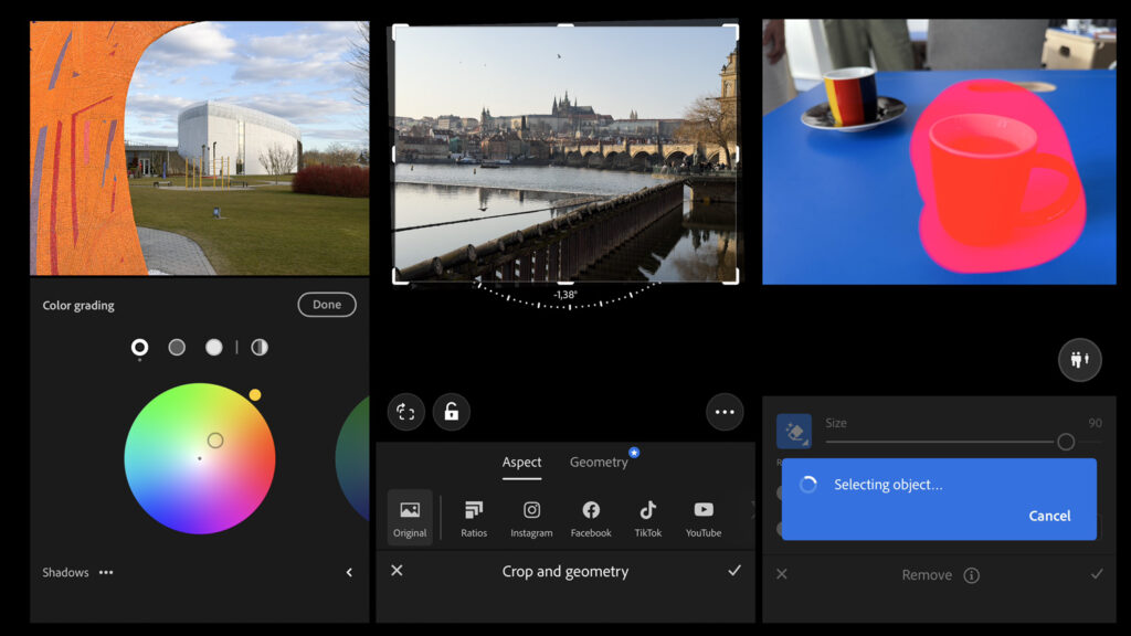 Lightroom app - different tools