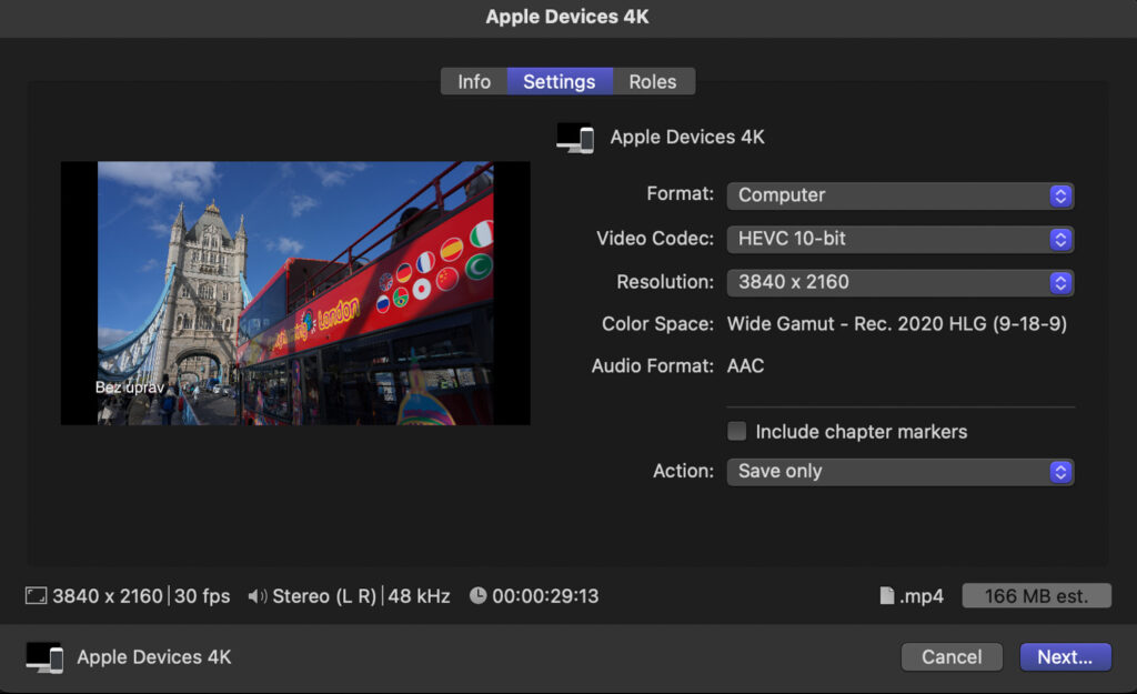 Sony A7 V HDR photography - Final Cut Pro Export